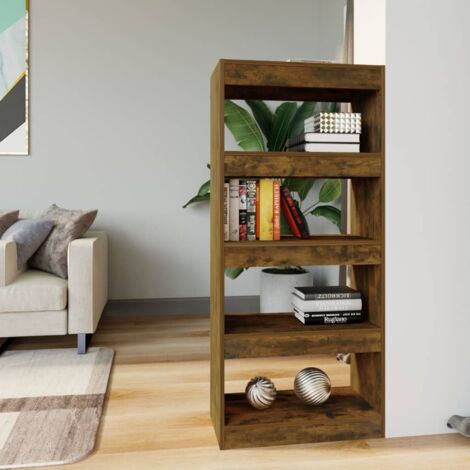 Bücherregal/Raumteiler Räuchereiche 60x30x135 cm Holzwerkstoff vidaXL