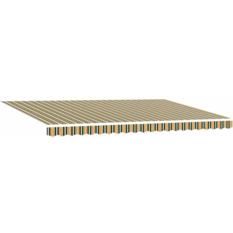 Markisen-Ersatzstoff Grün und Gelb 500 x 350 cm Segeltuch vidaXL