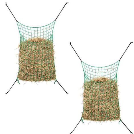 vidaXL Hay Nets 2 pcs Rectangular Green 90x60 cm PP