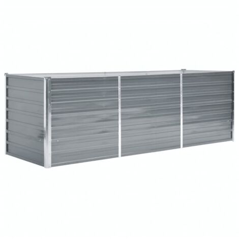 Garten-Hochbeet Verzinkter Stahl 240x80x77 cm Grau vidaXL