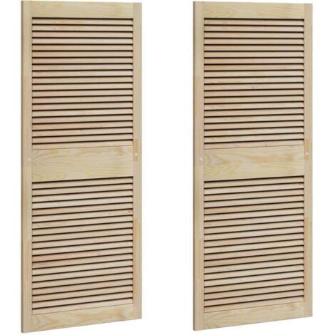 Schranktür 2 pcs Natur 140,5 x 2,1 x 59,5 cm Massivholz Kiefer vidaXL