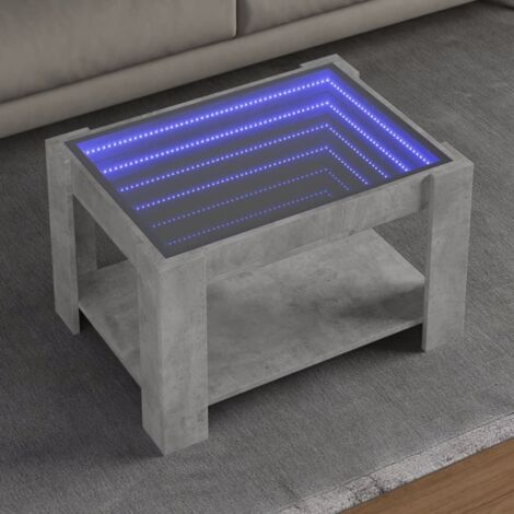 LED-Couchtisch Betongrau 73x53x45 cm Holzwerkstoff vidaXL (1/5)