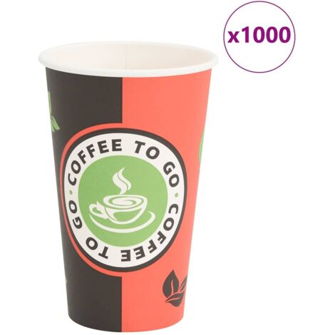 vidaXL Pappbecher 1000 Stk. 16oz 400ml Rot und Schwarz