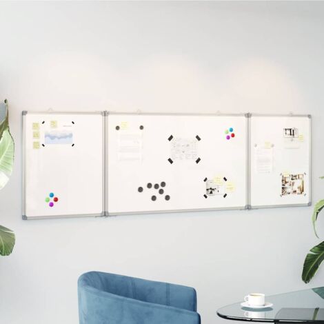Faltbare magnetische Whiteboard 160x50x1,7 cm Aluminium