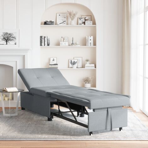 Sofa Bett Hellgrau 194 x 67 x 37 cm Stoff vidaXL