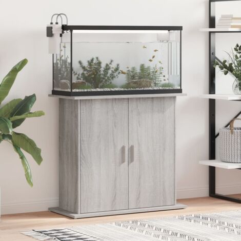 vidaXL Aquariumständer Sonoma Grau 81x36x73 cm Ingenieurholz