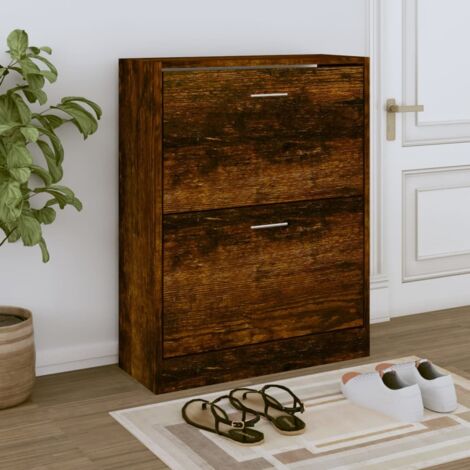 vidaXL Schuhschrank Rauch-eiche 63x24x81 cm Holzwerkstoff