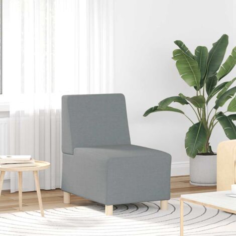 Modulares Sofa ohne Armlehnen Hellgrau 55 cm Stoff vidaXL