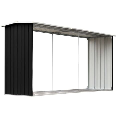 vidaXL Holzlager aus verzinktem Stahl 330x92x153cm Anthrazit