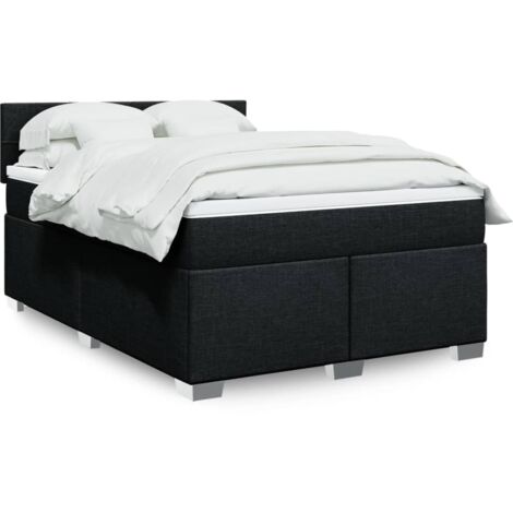 Boxspringbett mit Matratze Schwarz 140x200 cm Stoff vidaXL