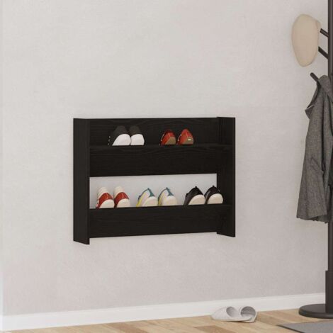 Wandschuhschrank mit Regal Schwarz Eichen-Optik Holzwerkstoff vidaXL