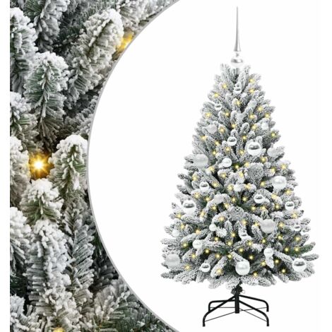 Künstlicher Weihnachtsbaum Grün und Weiß 120 cm PVC und Metall vidaXL