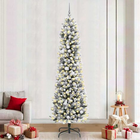 Künstlicher Weihnachtsbaum mit 300 LEDs mit Ständer Weiß 240 cm vidaXL