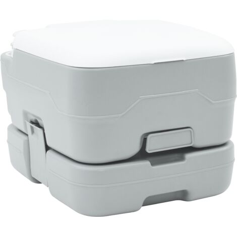 Portables Campingklo Grau und Weiß 41.5 x 36.5 x 30 cm Plastik vidaXL