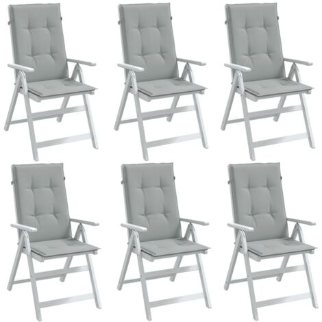 vidaXL Hochlehner Stuhlkissen Set von 6 Hellgrau Melange (1/5)