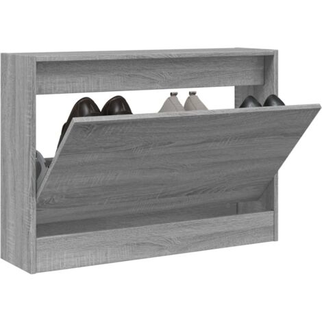 vidaXL Schuhschrank Sonoma Grau 80x21x57 cm aus Spanplatte