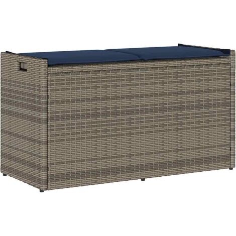 Outdoor-Sitzbank mit Stauraum und Kissen Grau 100 cm vidaXL