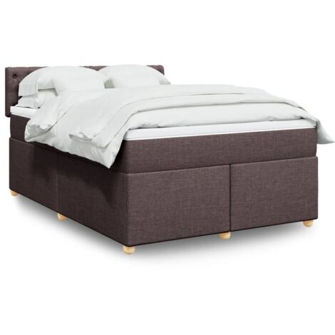Boxspringbett mit Matratze Dunkelbraun 140x200 cm Stoff vidaXL (1/5)
