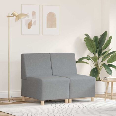 Modulares Armfreies Sofa 2 pcs Hellgrau 55 x 74 x 82 cm Stoff vidaXL