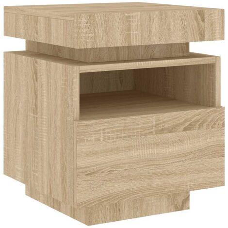vidaXL Nachttisch mit LED-Lichtern Sonoma Eiche 40x39x48,5 cm