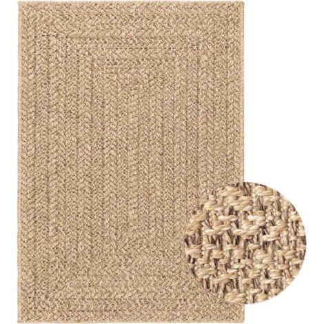 vidaXL Teppich 160x230 cm Jute-Optik Innen und Außen