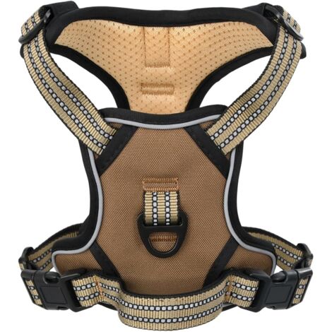 Hundegeschirr mit Leine & Halsband Verstellbar Braun L vidaXL