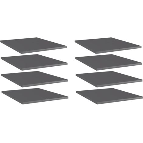 vidaXL Bücherregalpaneele 8 Stück glänzend grau Holz