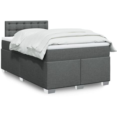 Boxspringbett mit Matratze Dunkelgrau 120x190 cm Stoff vidaXL