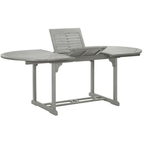 Gartentisch Grau 200x100x75 cm Massivholz Akazie vidaXL