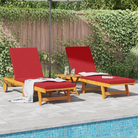 Sonnenliege 2 pcs Braun 63 x 199 x 85cm Massivholz Akazie vidaXL
