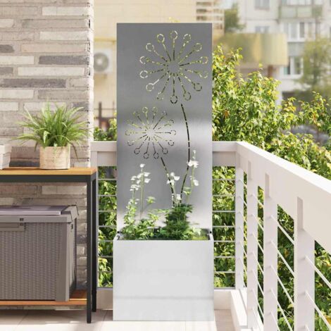Garten Sichtschutz-Leinwand Silber 50 x 140 cm Edelstahl vidaXL