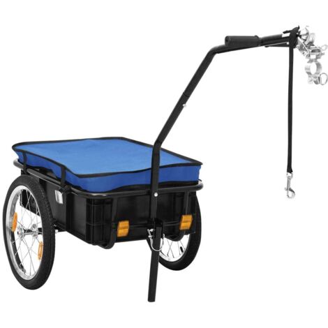 Fahrradanhänger/Handwagen 155x60x83 cm Stahl Blau