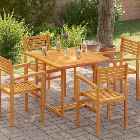 vidaXL Tischplatte aus massivem Teakholz quadratisch 90x90x2,5 cm