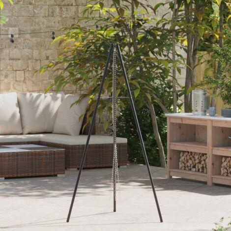 Lagerfeuer Kochtripod 150 cm Höhe Stahl vidaXL354835 (1/5)