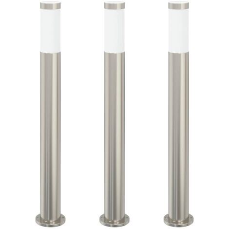 Pollerleuchten 3er 80 cm Edelstahl IP44 vidaXL