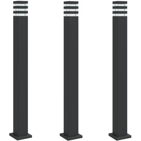 Wegeleuchten 3 Stk. Schwarz 110 cm Aluminium vidaXL