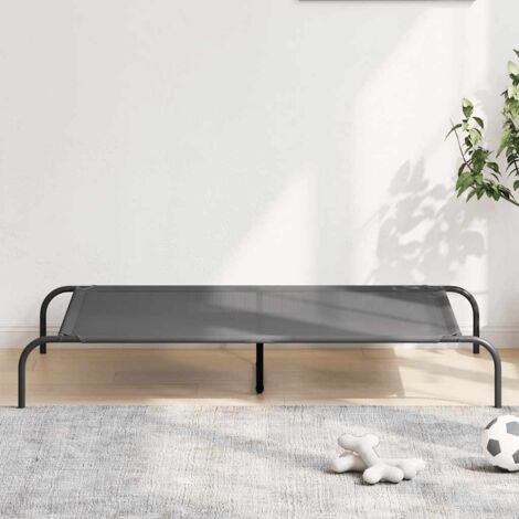 vidaXL Elevated Dog Bed Grey 130x80x20 cm Textilene and Steel