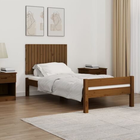 Wand-Kopfteil Honigbraun 95,5x3x60 cm Massivholz Kiefer vidaXL