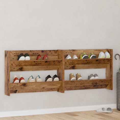 Wandschuhschränke mit Regal Wandmontiert Altholz Holzwerkstoff vidaXL (1/5)