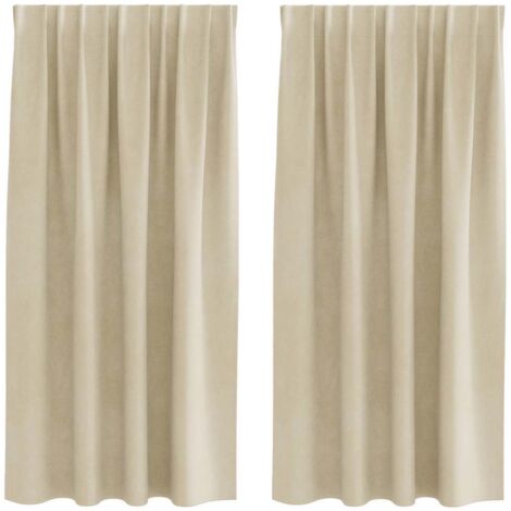 Vorhänge 2 pcs Creme 140 x 175 cm Samt vidaXL