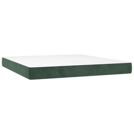 vidaXL Taschenfederkernmatratze Dunkelgrün 180x200x20 cm Samt