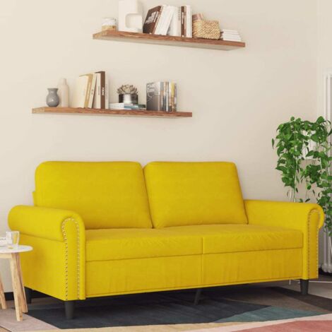 vidaXL 2-Sitzer Sofa Gelb 140 cm Velours