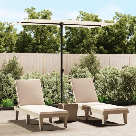 Sonnenschirm mit Aluminium-Mast 180x110 cm Sandweiß vidaXL (1/8)
