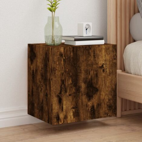 2er Set Wand-TV-Möbel Raucheiche 40,5x30x40cm Ingenieuholz