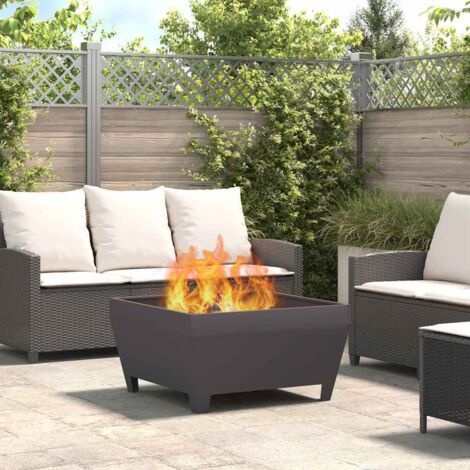 Feuerstelle Quadratisch Schwarz 80x80x43 cm Stahl vidaXL699692