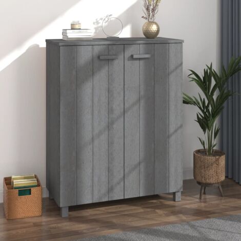 vidaXL Schuhschrank HAMAR Dunkelgrau 85x40x108 cm Massivholz