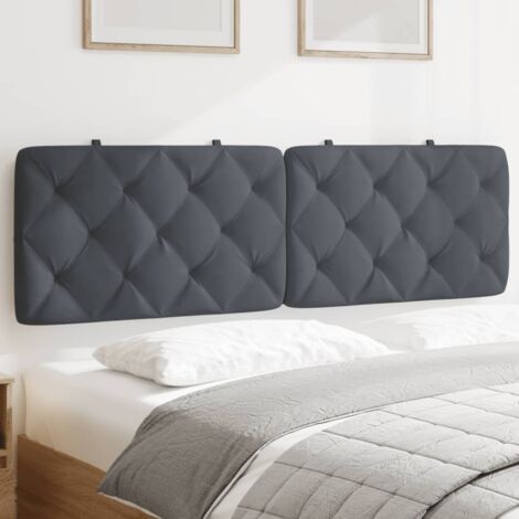 Kopfteil-Kissen Dunkelgrau 160 cm Samt vidaXL750595