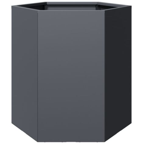 Pflanzkübel Anthrazit Sechseckig 46x40x45 Stahl vidaXL