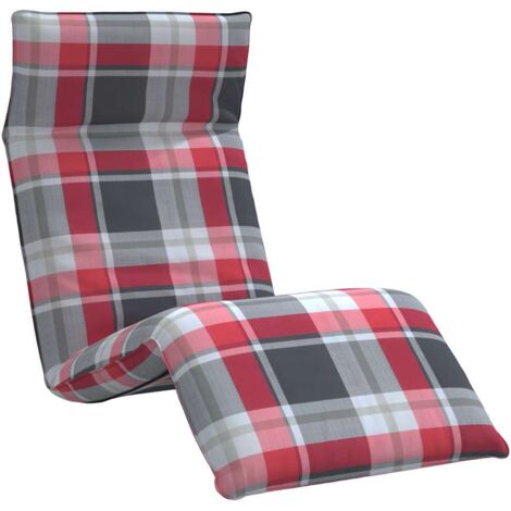 Sonnenliege Klappbar Rot Karomuster 175x54x8,5 cm Oxford-Gewebe vidaXL