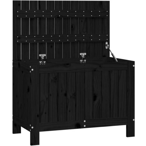 vidaXL Gartentruhe Schwarz 76x42,5x54 cm Massivholz Kiefer
